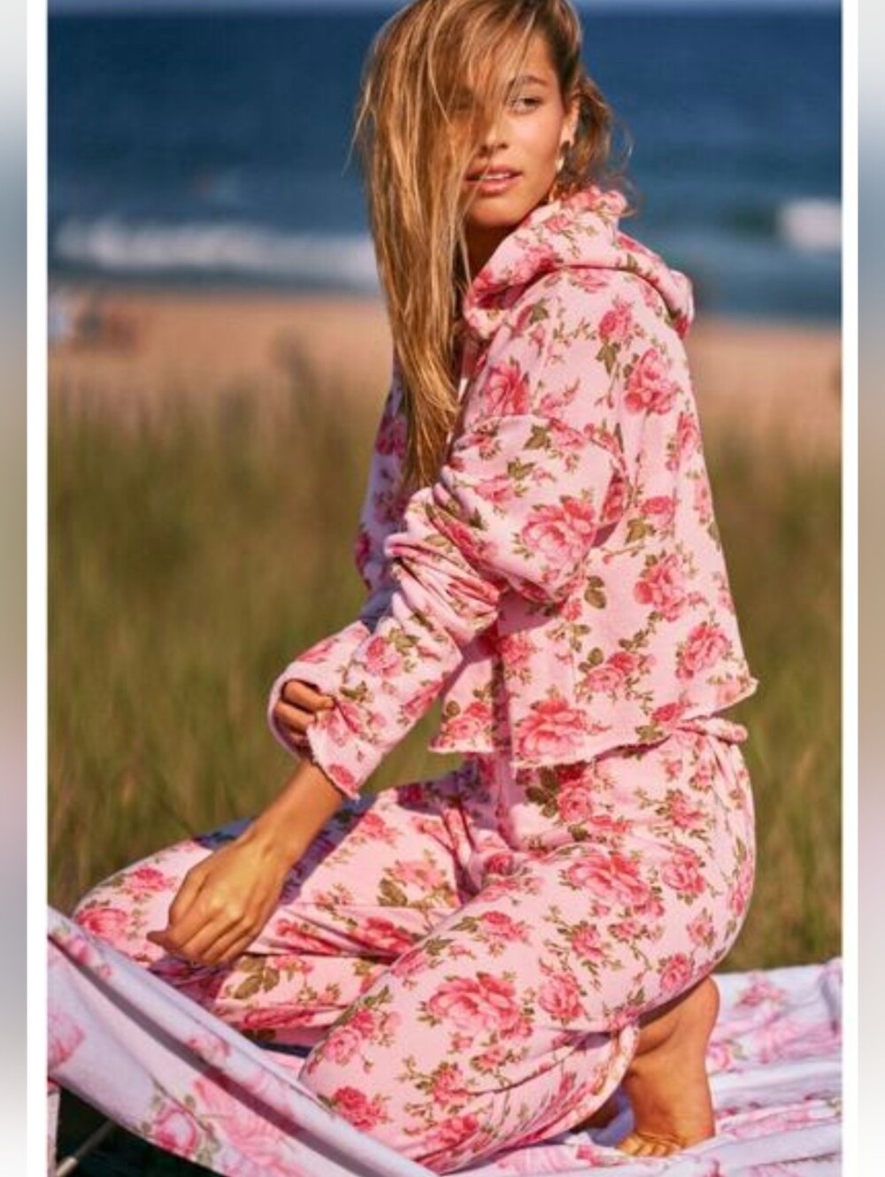 Loveshackfancy X Bandier Hoodie | Limited Edition In Pink Peony | Small | RARE - Picture 4 of 10
